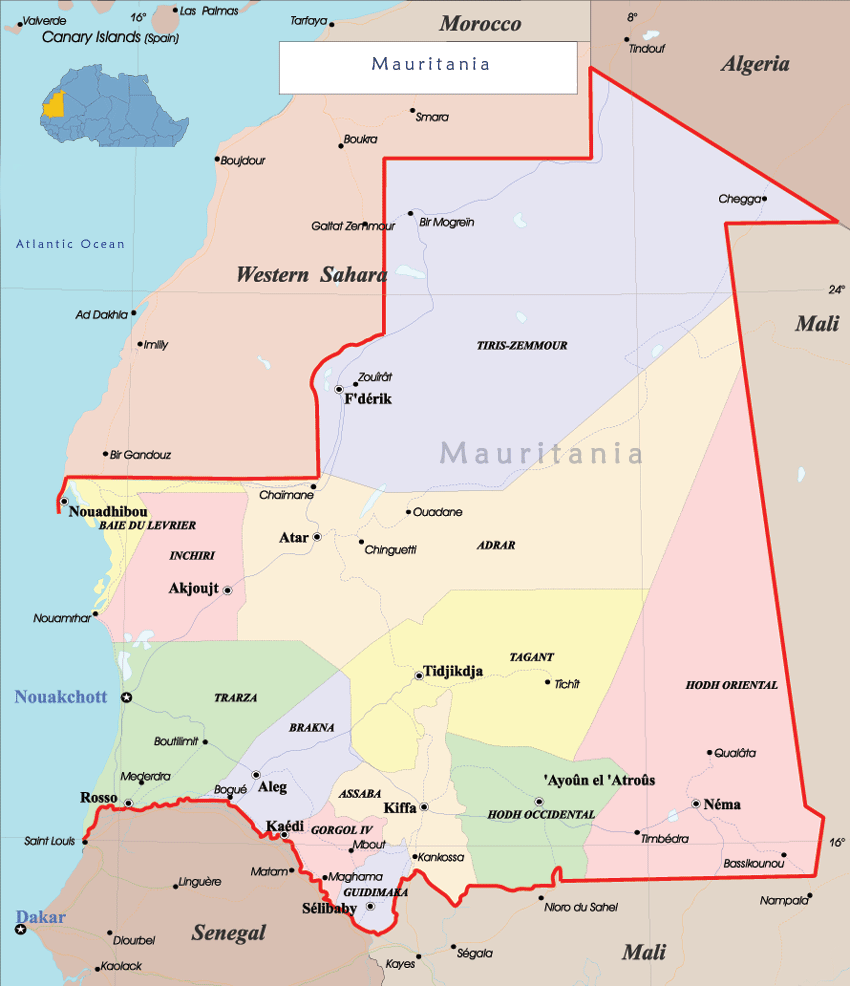 karte von Mauretanien