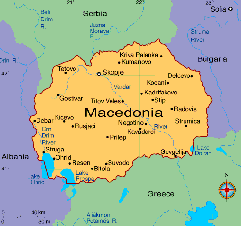 karte von Mazedonien