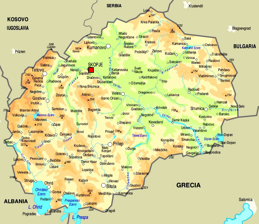 Mazedonien karte