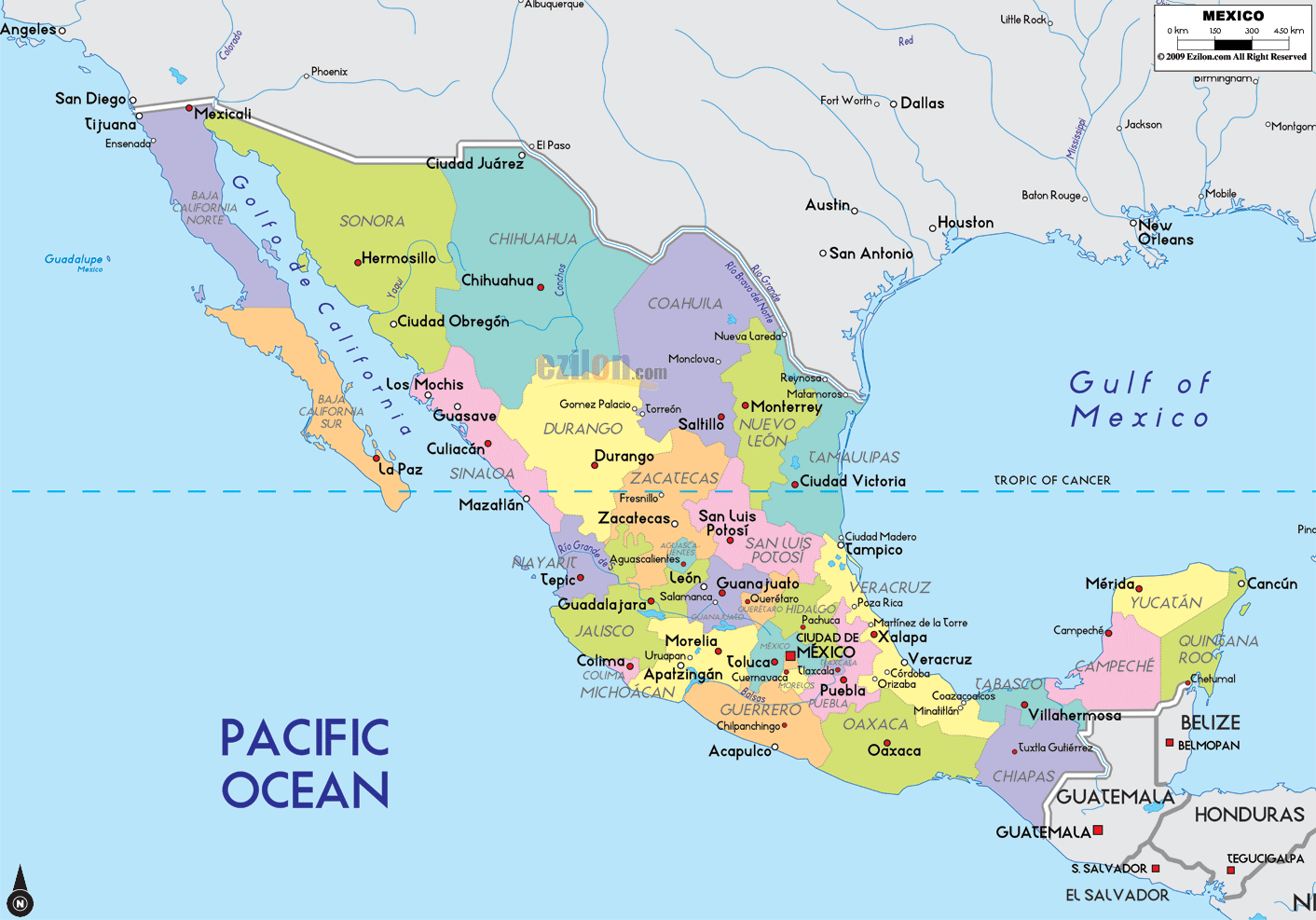 karte von Mexiko