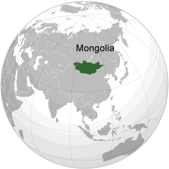 Wo ist Mongolei in der Welt