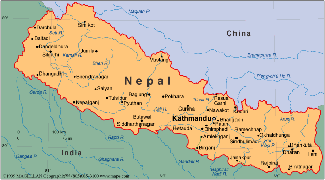 karte von Nepal