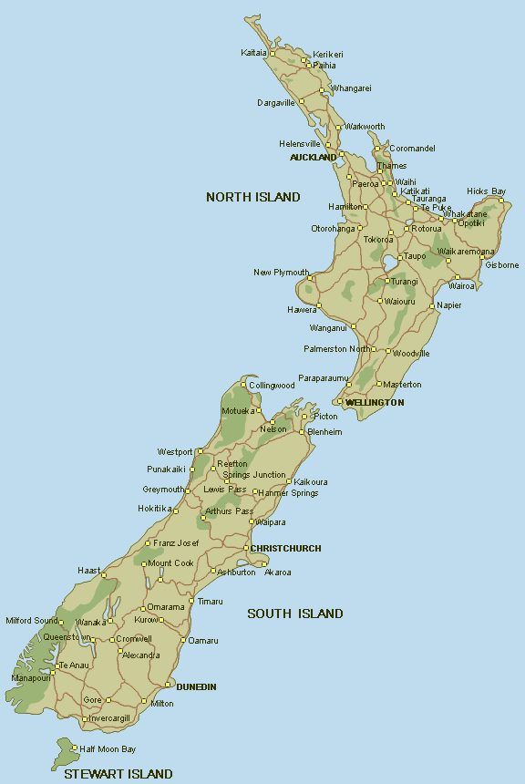 karte von Neuseeland