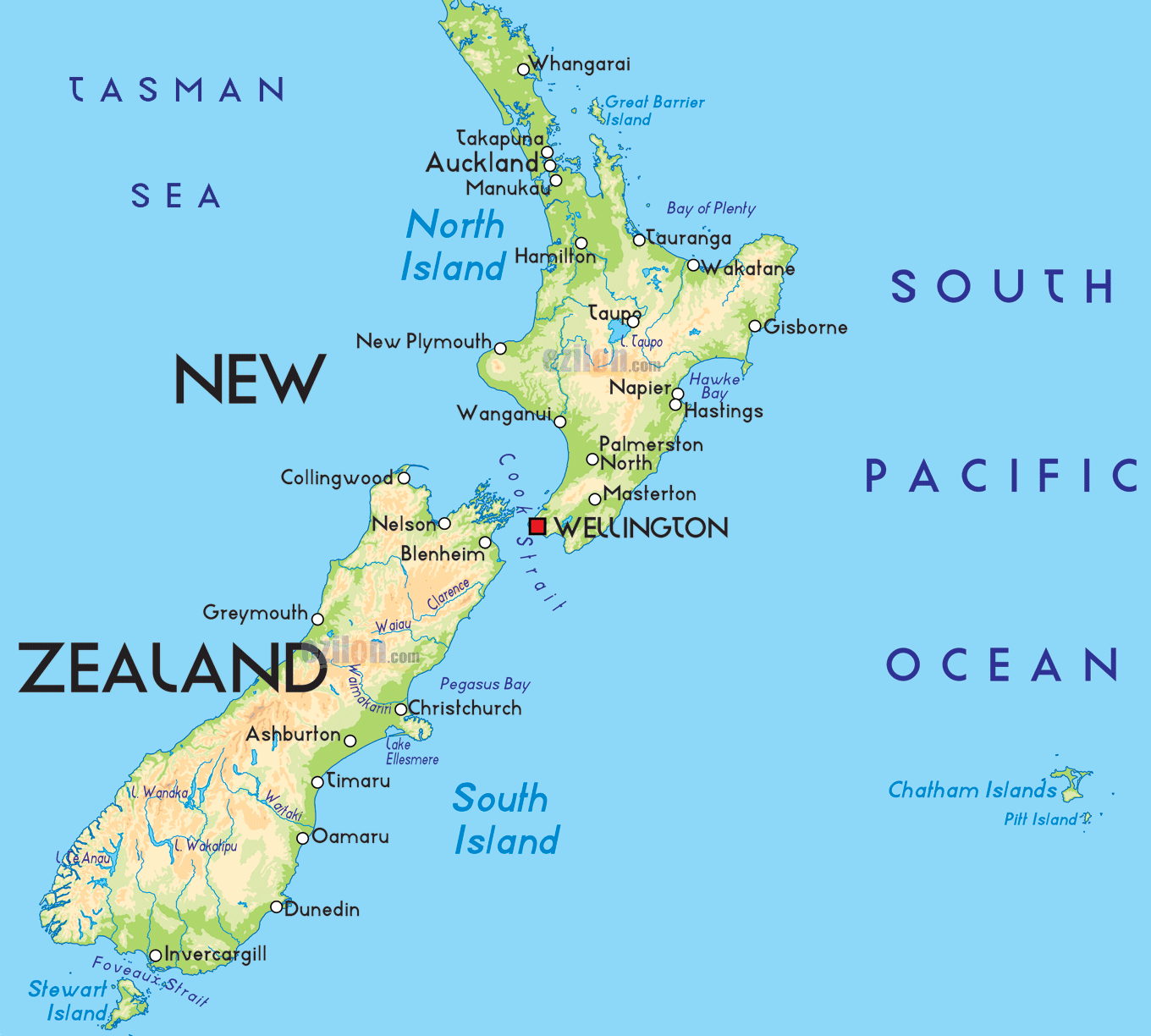 Neuseeland karte