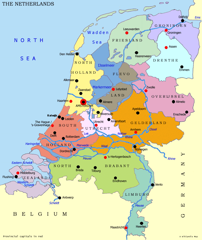 politisch karte von Niederlande