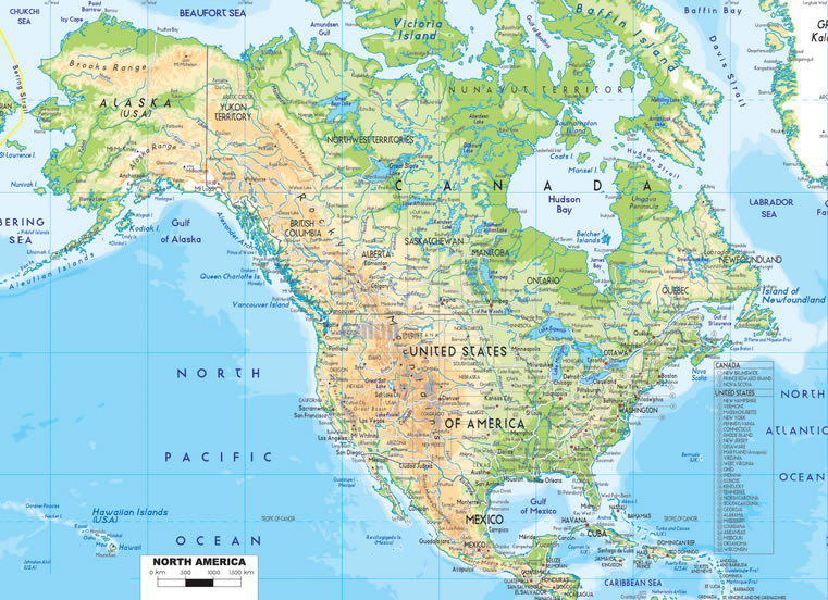 Karte von Nordamerika