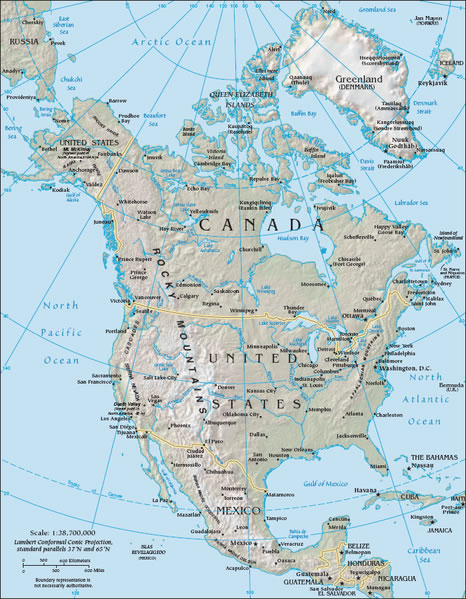 nordamerika karte