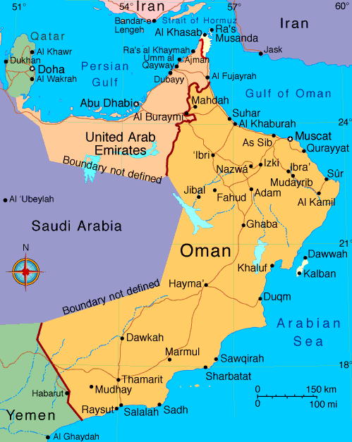 karte von Oman