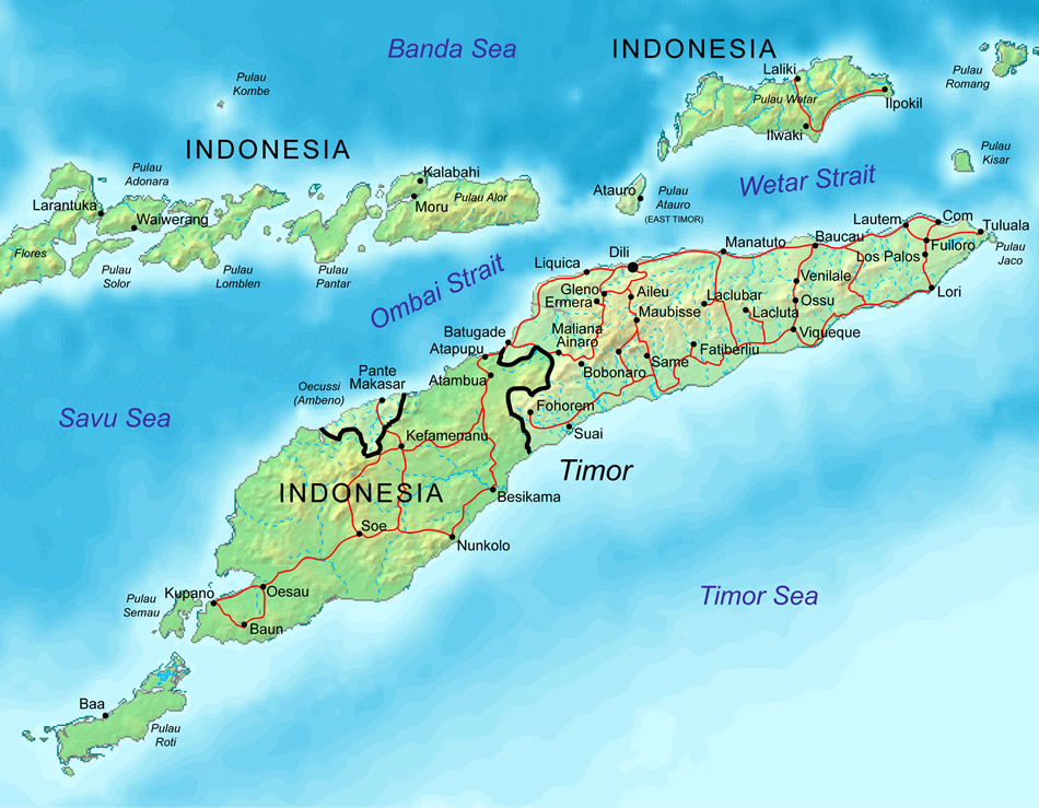 politisch karte von Osttimor