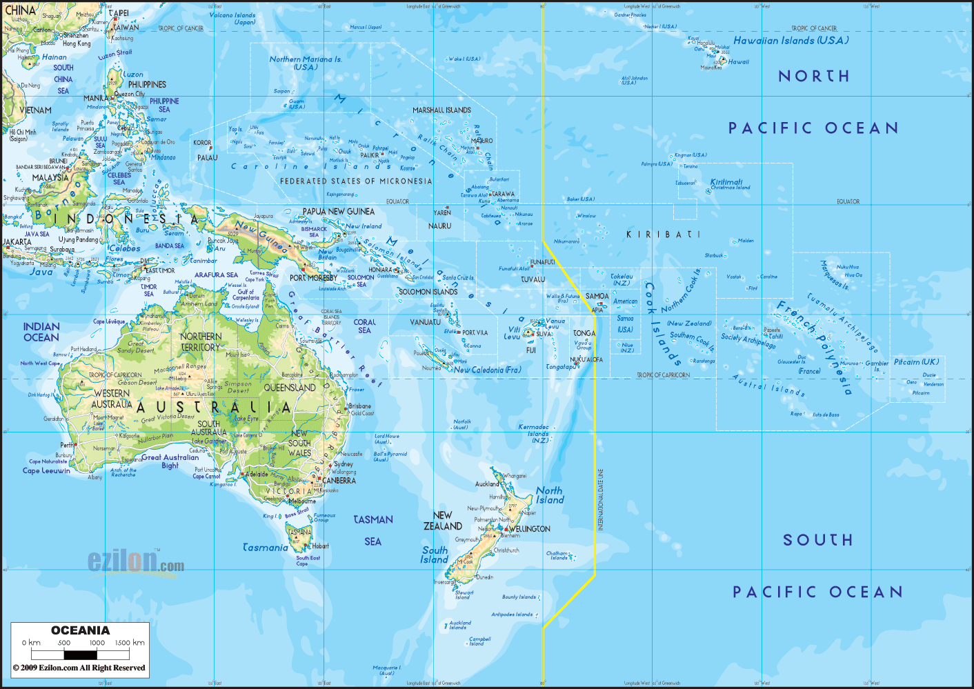 Ozeanien politische Karte