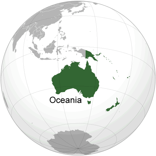 Wo ist Ozeanien in der Welt