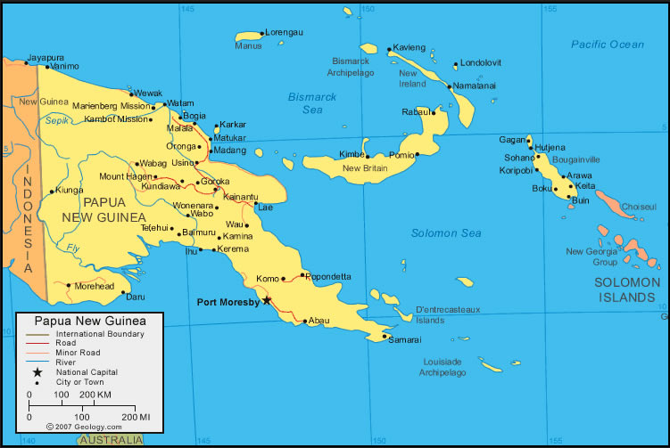 Karte von Papua Neuguinea