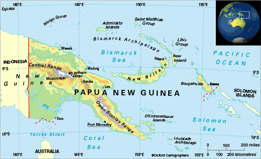 karte von papua Neuguinea