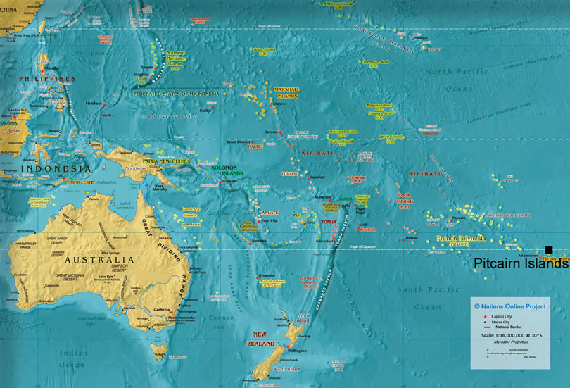 Karte von Pitcairn Inseln