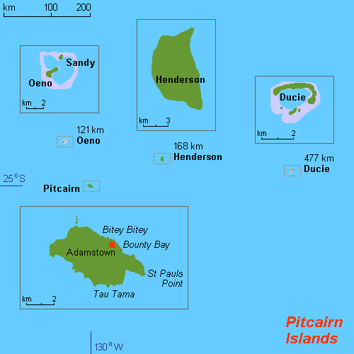 Pitcairn Inseln karte
