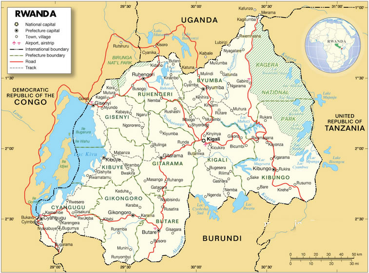 Karte von Rwanda