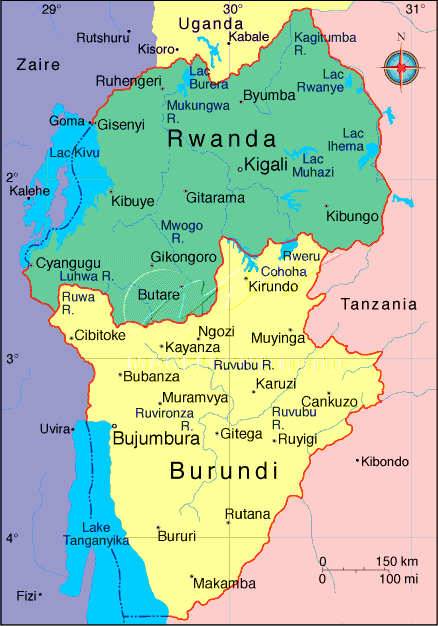 karte von Rwanda