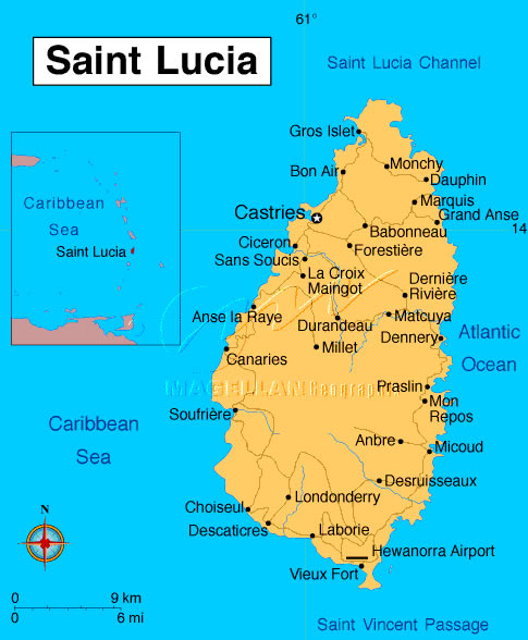 Karte von Saint Lucia
