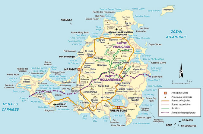 Karte von Saint Martin