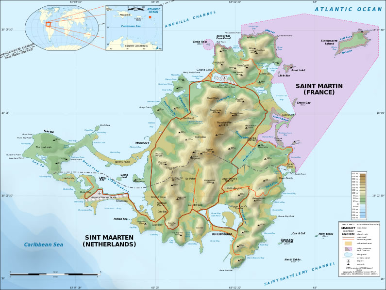 Saint Martin Insel karte