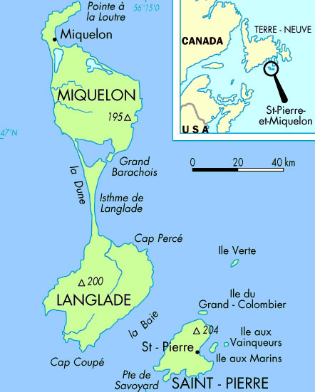 Karte von Saint Pierre und Miquelon