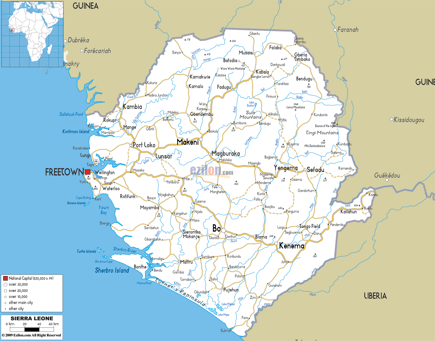 karte von Sierra Leone