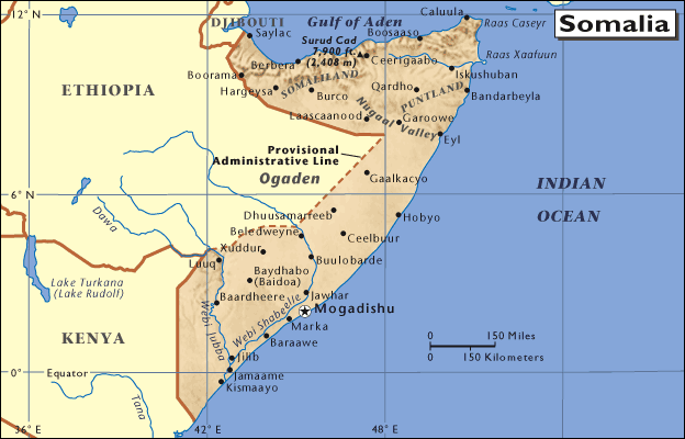 Somalia karte