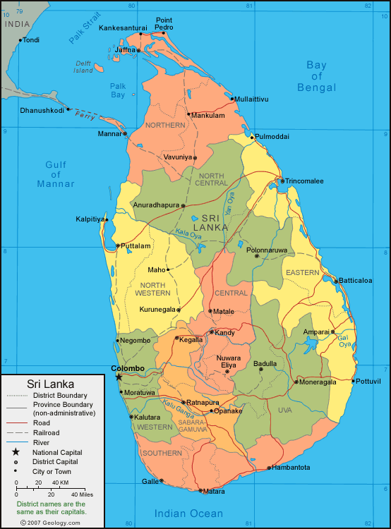 karte von Sri Lanka