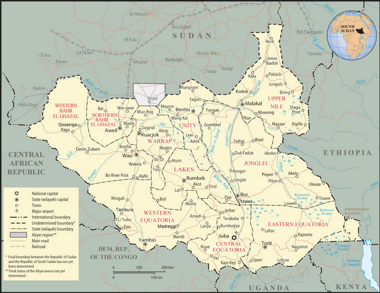 Karte von Sudsudan