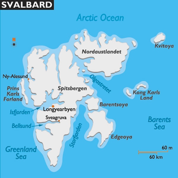 Karte von Svalbard