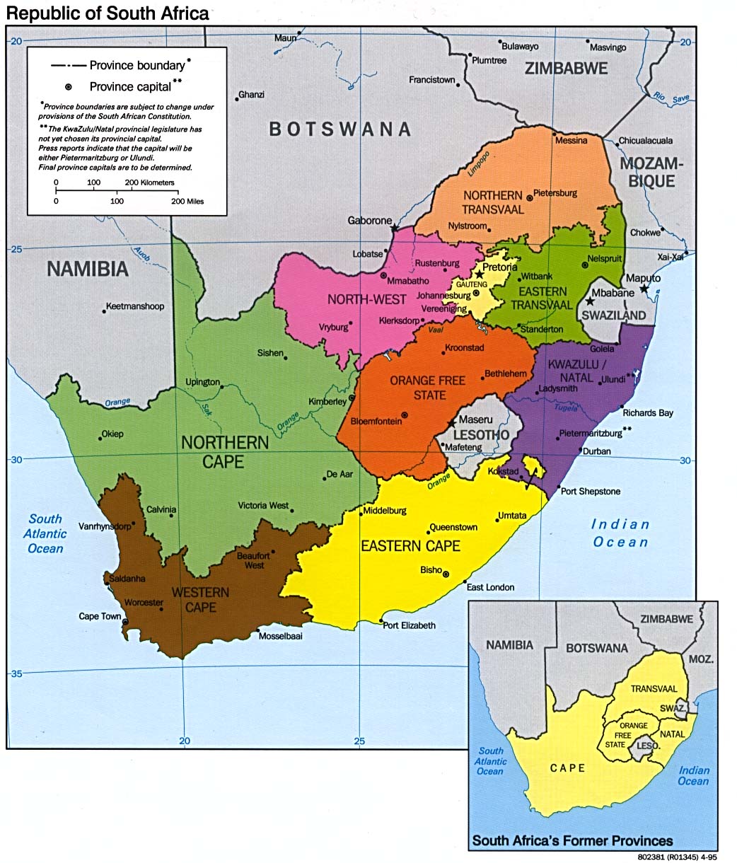 südafrika provinzen karte
