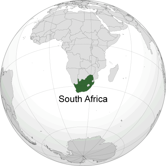 Wo ist Südafrika in der Welt