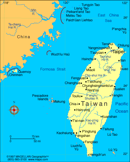 karte von Taiwan