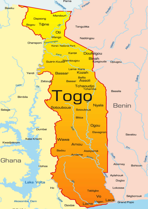 Karte von Togo