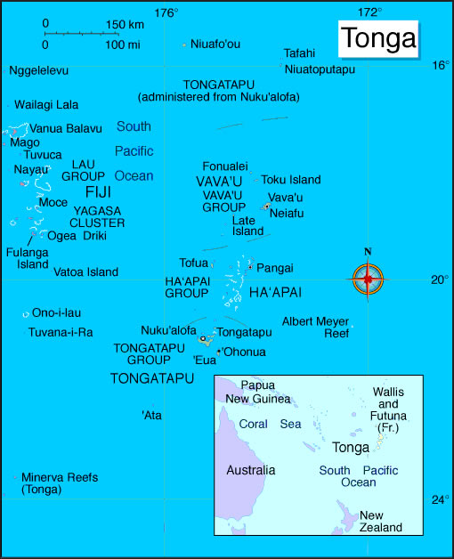 Karte von Tonga