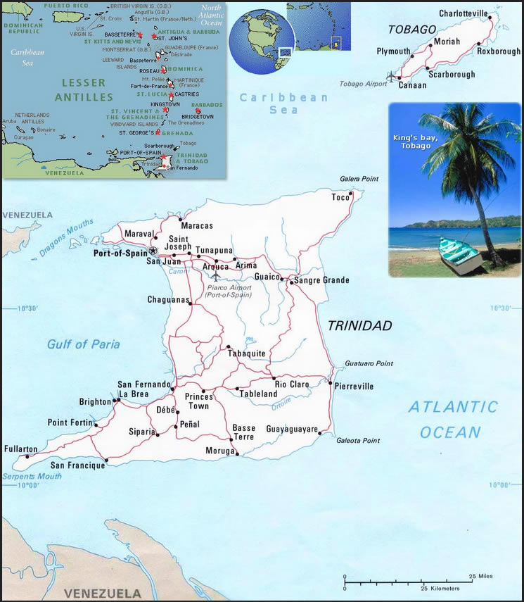 Karte von Trinidad und Tobago