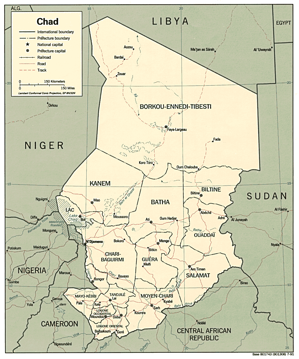 karte von Tschad