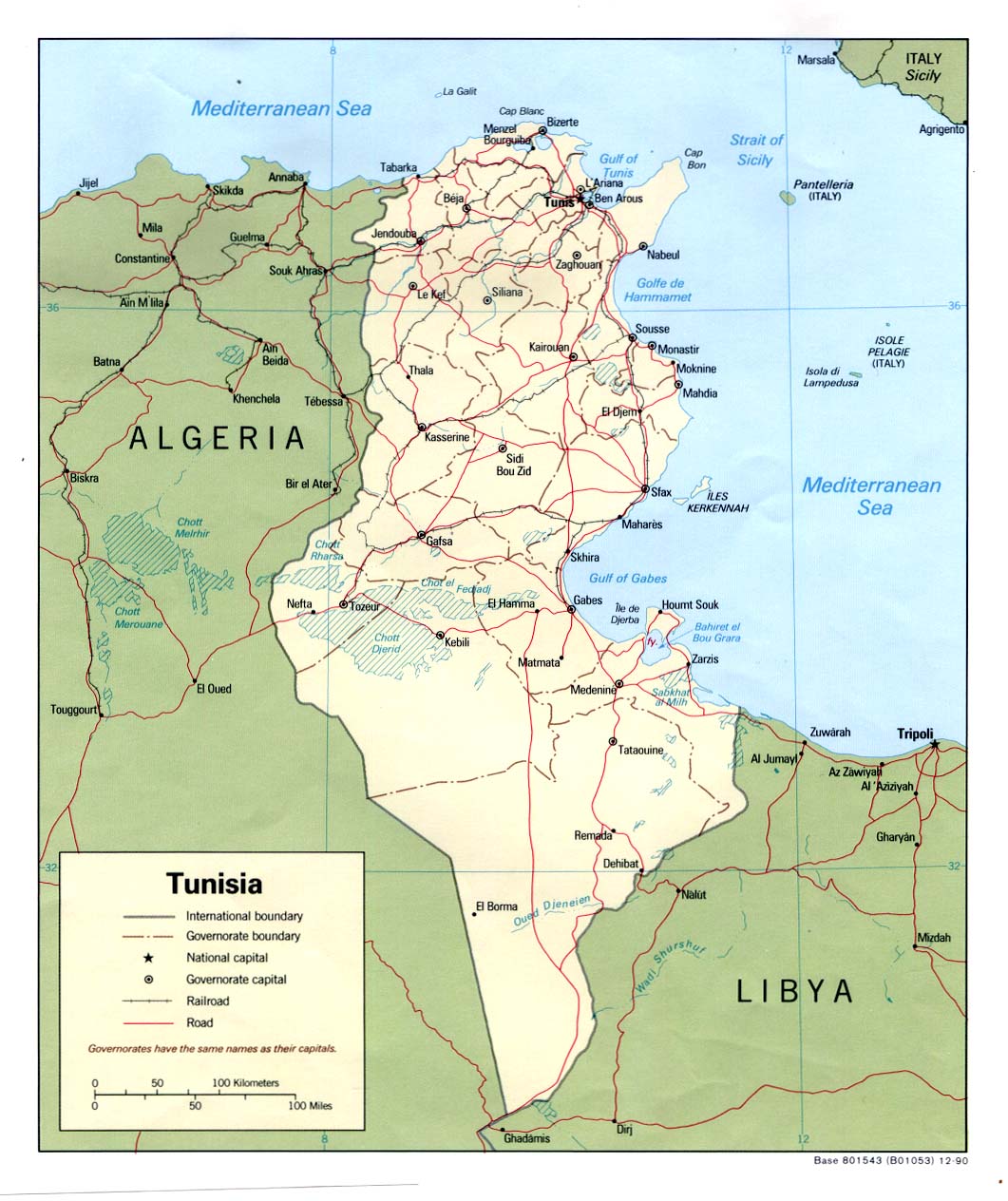 tunisie karte
