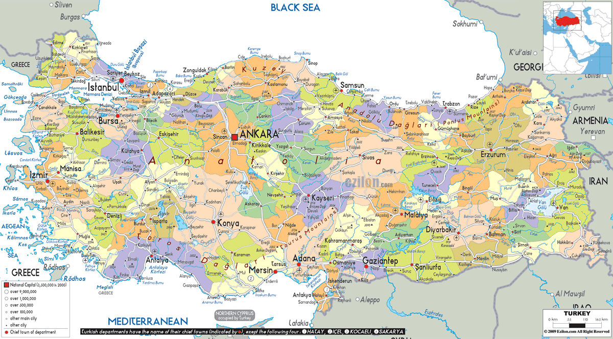 turkei politisch karte