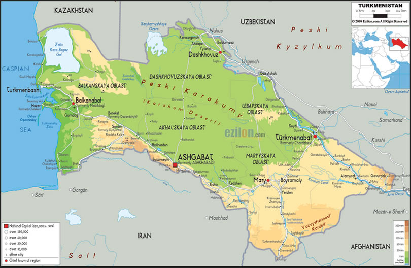 Karte von Turkmenistan