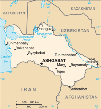 Turkmenistan karte