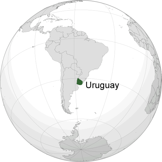 Wo ist Uruguay in der Welt