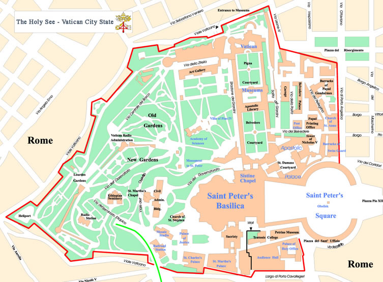 Karte von Vatikan