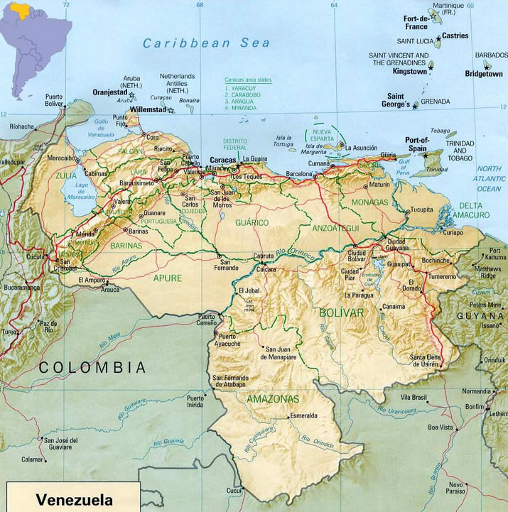 Karte von Venezuela