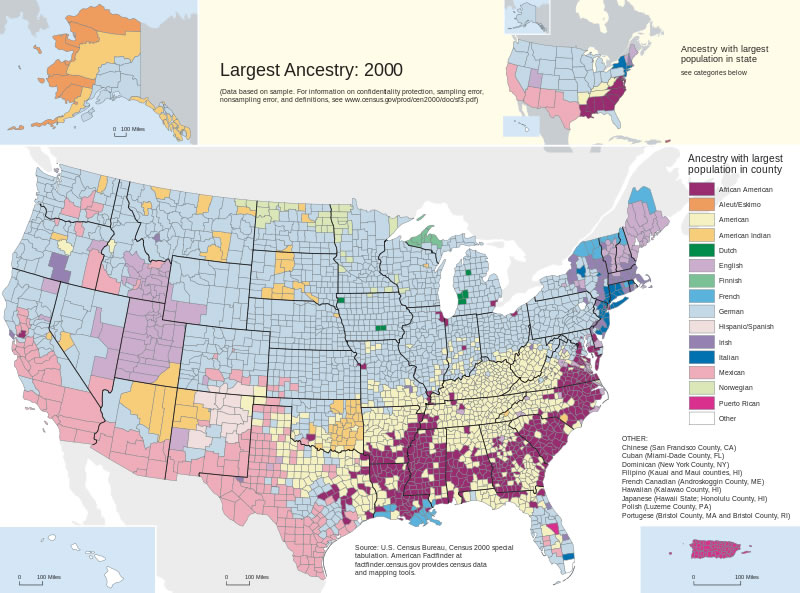 Census US Vorfahren nach land