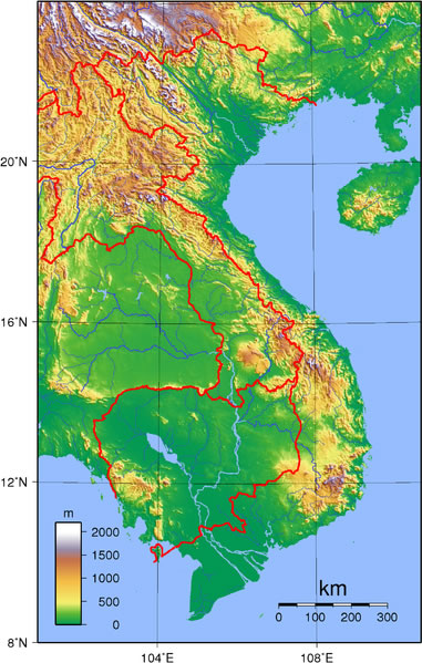 Vietnam Topographie