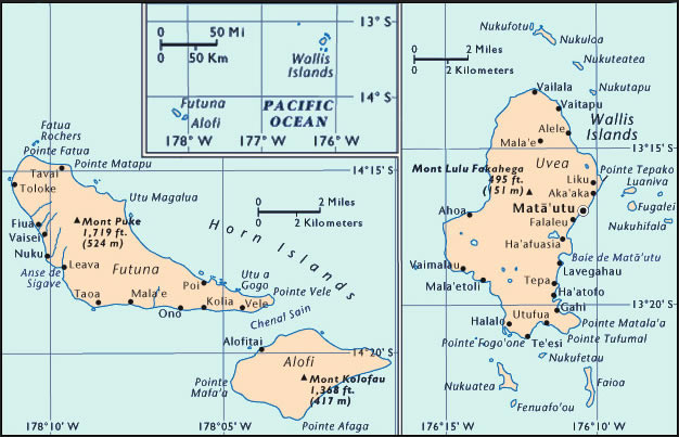 Karte von Wallis und Futuna