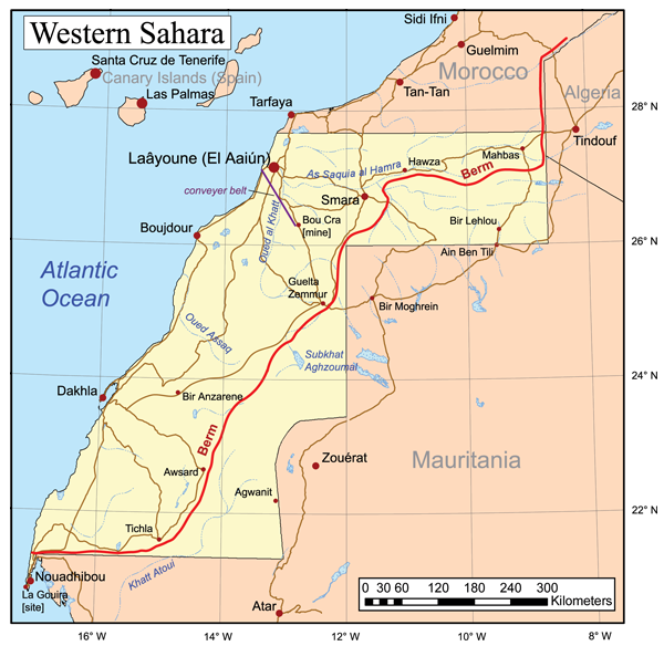 karte von Westsahara