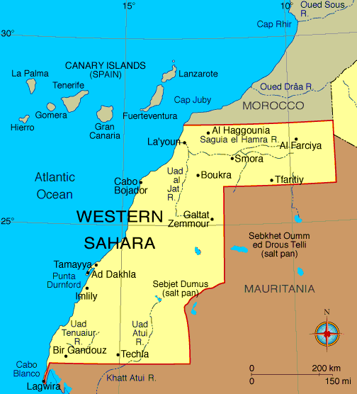 Westsahara karte