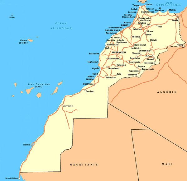 Westsahara karte